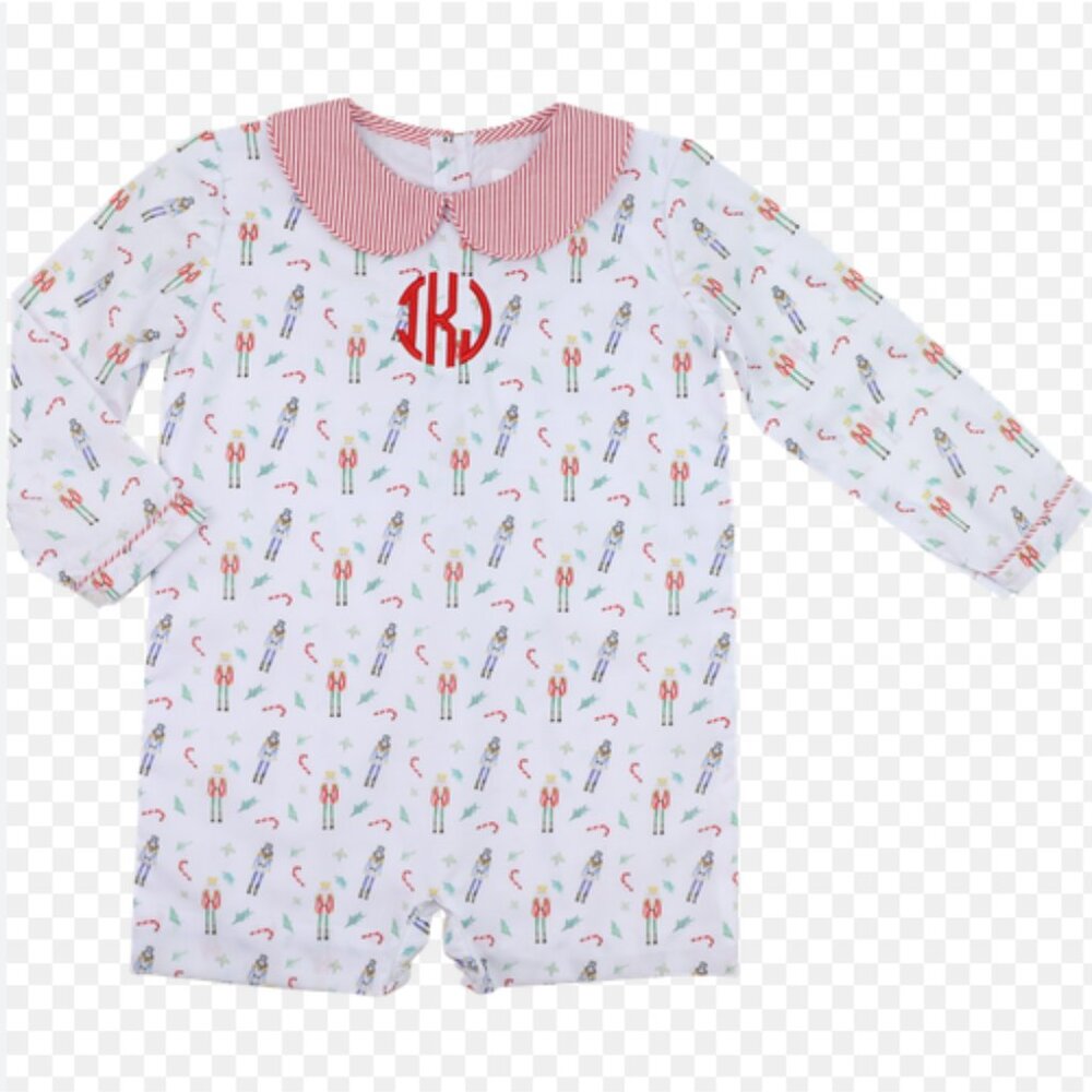 Holiday Toy Solider Short Romper - Cecil and Lou